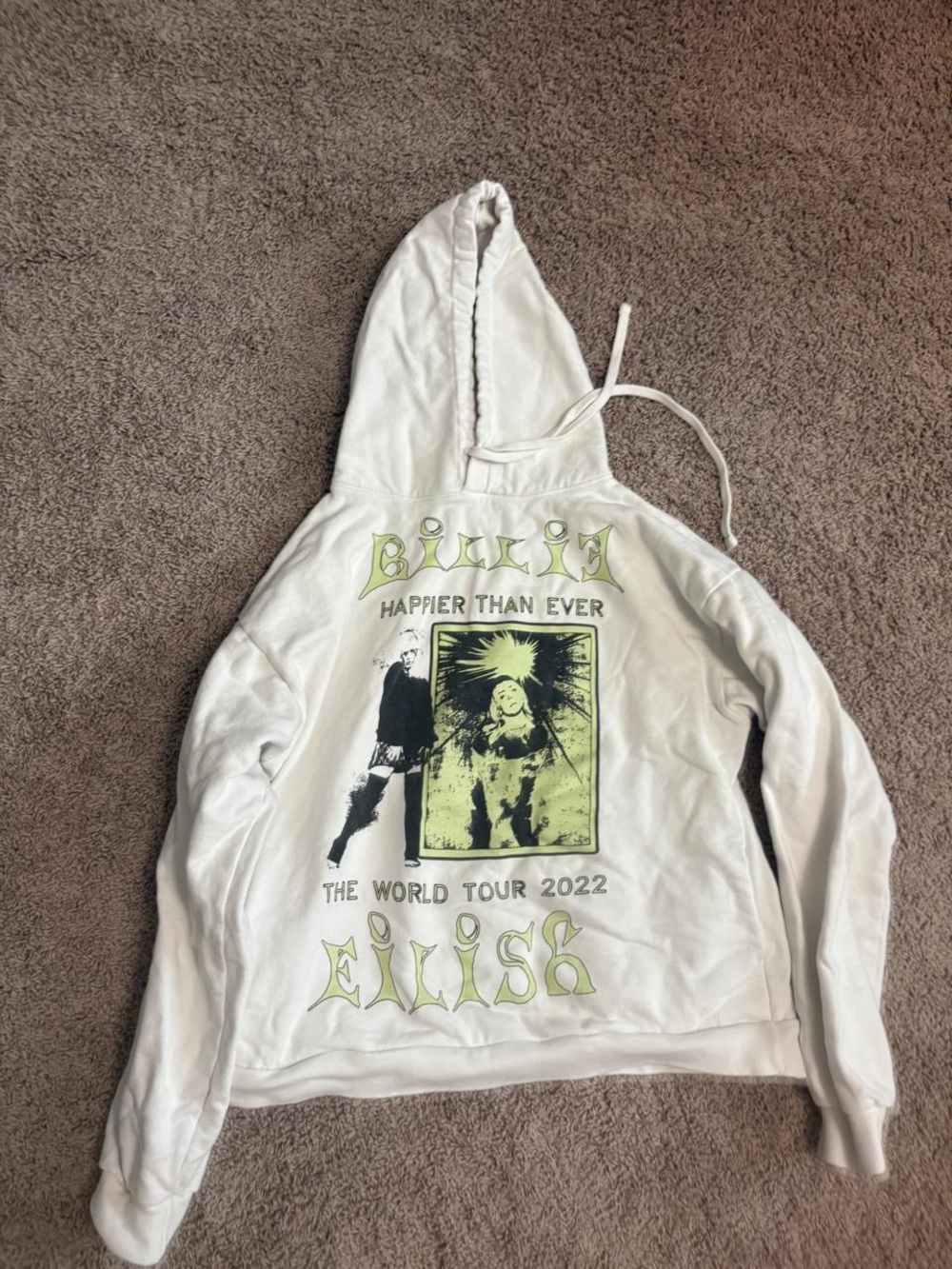 Billie Eilish White 'Happier Than Ever' World Tour 2022 Hoodie